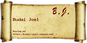 Budai Joel névjegykártya